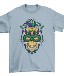 Mardi Gras Skull Graphic Tee Shirt for Men and Women T-Shirt