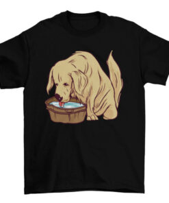 Golden Retriever Water Drinking T-Shirt Design T-Shirt