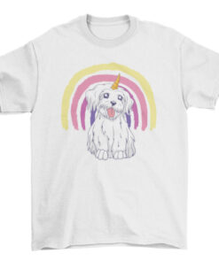 Rainbow Unicorn Dog Shirt for Women and Girls T-Shirt