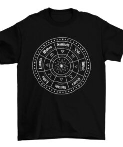 Dark Wicca Cult Pagan Calendar Halloween T-Shirt - Esoteric and Awesome T-Shirt