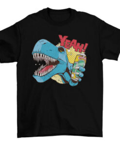 Funny Drunk Dinosaur Tee Shirt for Men and Women T-Shirt