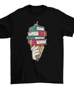 Book and Ice Cream Graphic Tee Shirt T-Shirt