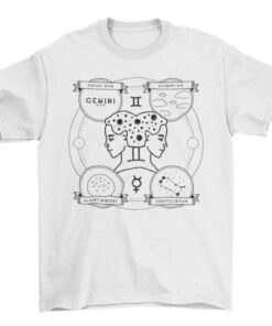Gemini Constellation Astronomy Illustration Tee T-Shirt