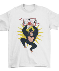 Gorilla Dunk Basketball Tee Shirt for Men and Women T-Shirt