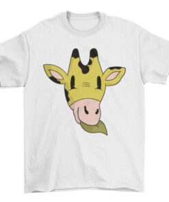 Giraffe Cartoon Head T-Shirt for Men and Women T-Shirt