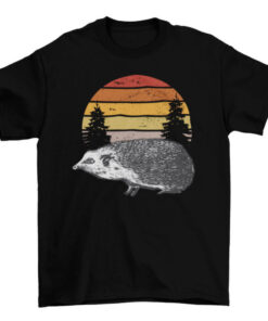 Sunset Hedgehog Tee Shirt for Women and Men - Cute Graphic Design on Soft Cotton Fabric T-Shirt