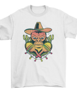 Mexican Gorilla Graphic Tee Shirt for Men and Women T-Shirt