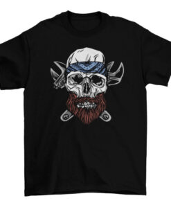 Men's Skull and Beard Graphic Tee Shirt T-Shirt