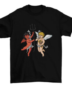 Demon and Angel Smoking Tee Shirt Design T-Shirt