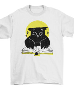 Reading Owl Graphic Tee for Book Lovers T-Shirt