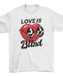 Heart Print Blind T-Shirt for Men and Women T-Shirt