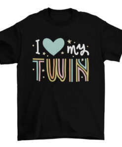Twin Lettering Tee Shirt for Men and Women T-Shirt