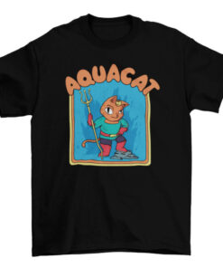 Cool Cat Superhero and Aquacat Quote Tee Shirt T-Shirt