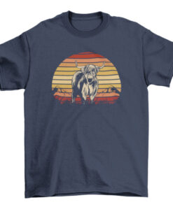 Highland Cow Sunset Graphic Tee Shirt for Men and Women T-Shirt