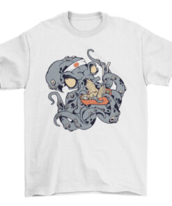 Kraken Eating Ramen Graphic Tee Shirt for Men and Women T-Shirt