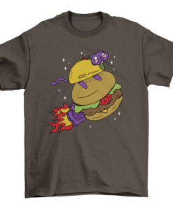 Taco Cat Burger Tee Shirt - Unique Animal Food Graphic T-Shirt