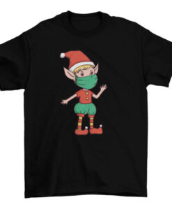 Elf Face Mask Graphic Tee Shirt for Christmas T-Shirt
