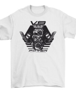 Men's V8 Engine Power Graphic Tee Shirt T-Shirt