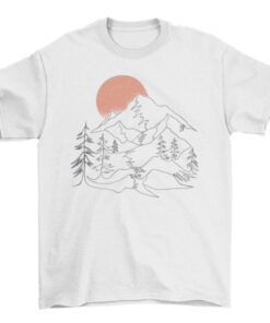 Landscape Continuous Line T-Shirt for Men and Women T-Shirt