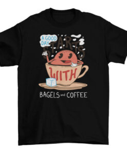 Bagels and Coffee Graphic Tee Shirt for Men and Women T-Shirt