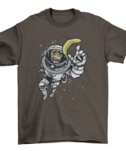 Space Chimp Astronaut Banana Chase Tee Shirt T-Shirt
