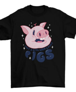 Girls' Pig Lover Tee - Cute Animal Graphic Shirt and Teens T-Shirt