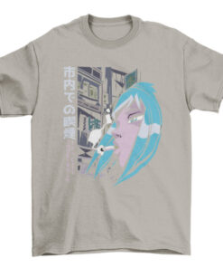 Anime Girl Smoking Tee-Shirt for Men and Women T-Shirt