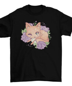 Kawaii Fox Graphic Tee for Women and Girls T-Shirt