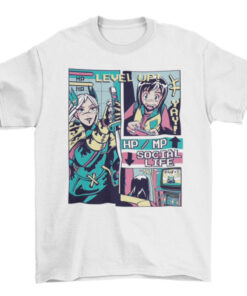 Anime Level-Up Vaporwave Tee for Gamers and Otaku T-Shirt