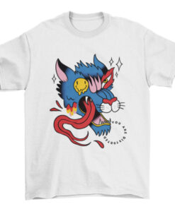 Wolf Tattoo T-Shirt - Trippy and Psychedelic Design T-Shirt