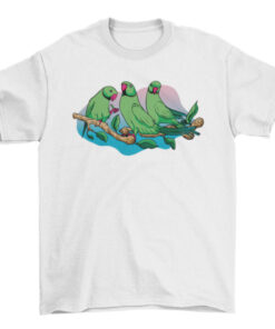 Colorful Parrot Trio Tee Shirt for Men and Women T-Shirt
