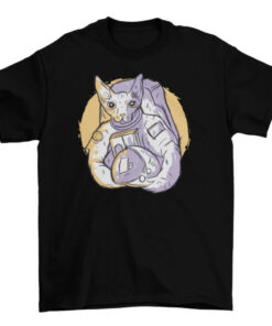 Hand-Drawn Astronaut Cat T-Shirt for Men and Women T-Shirt