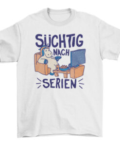 Unicorn Watching Television Tee Shirt for Women and Girls T-Shirt