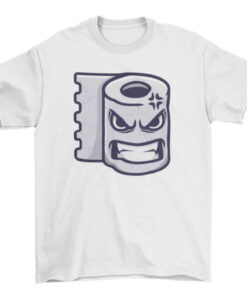 Funny Angry Toilet Paper Cartoon T-Shirt for Men and Women T-Shirt
