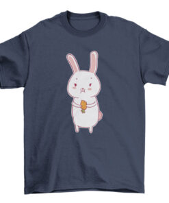 Cute Bunny Eating Carrot Tee Shirt Design for Animal Lovers T-Shirt
