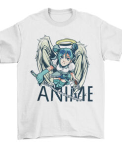 Anime Angel Warrior Girl Tee for Women T-Shirt