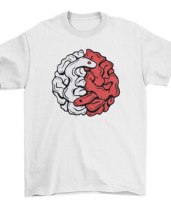Yin Yang Brain Snake Graphic Tee Shirt T-Shirt