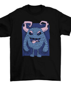 Cartoon Monster Horned T-Shirt for Men and Women T-Shirt