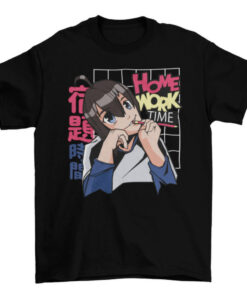 Anime Girl Homework Education Tee Shirt T-Shirt