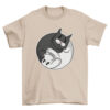 Cute Yin Yang Cat and Dog T-Shirt Design for Pet Lovers T-Shirt