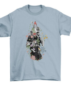 Musical Musicians and Instruments with Beautiful Floral Elements T-Shirt