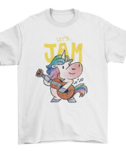 Colorful Cute Monsters and Creatures Playing Guitar Musician T-Shirt