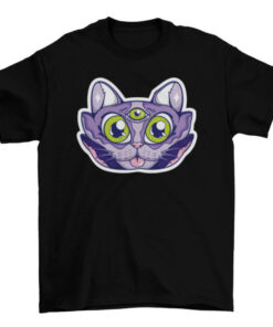 Three-Eyed Cat Graphic Tee Shirt for Men and Women T-Shirt