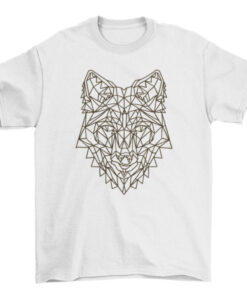 Fox T-Shirt with Polygonal Stroke Design T-Shirt