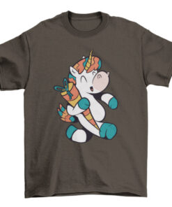 Unicorn and Schultüte Cartoon Tee-Shirt T-Shirt