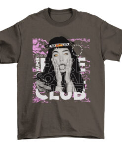 Girl Fashion Elements Collage Numb Face Social Club Quote T-Shirt