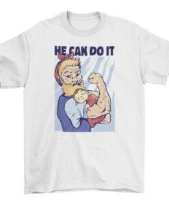 Strong Man and Baby Graphic Tee Shirt T-Shirt