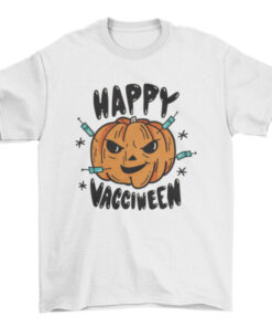 Vacciween Pumpkin T-Shirt - Funny Vaccination Quote T-Shirt