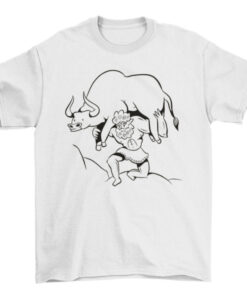 Ancient Man Carrying Bull Tee for Men T-Shirt