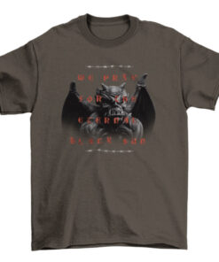 Dark Monster Gargoyle Statue - Pray for Eternal Black Sun T-Shirt